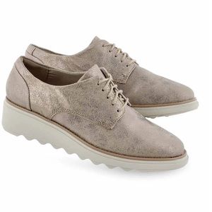 Clarks Sharon Crystal Gold Platform Sneakers Sz 10